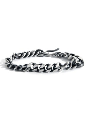 SILVER MIXED LINKS CHAIN BRACELET