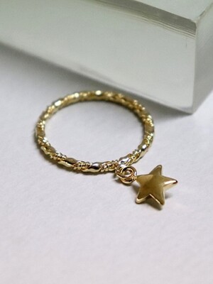 Double twist star drop Ring 더블 트위스트 링 별 달랑이 반지