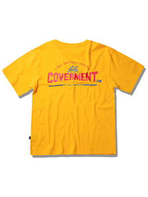 커버먼트 그래픽 로고 오버핏 티셔츠 옐로우