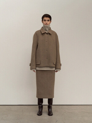 plain skirt (camel beige)