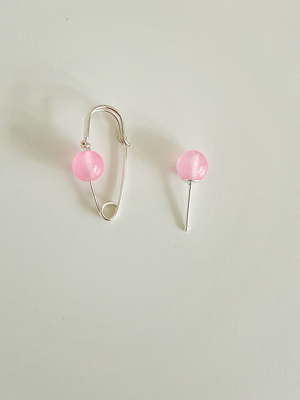 Pink clip earring