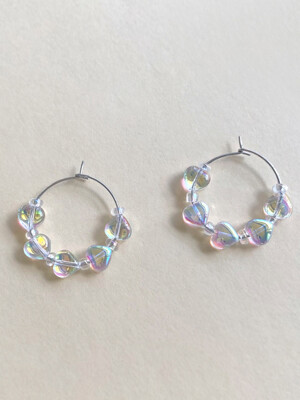 Glass Heart Beads Earring