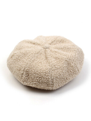 Fleece Belted Ivory Beret 베레모