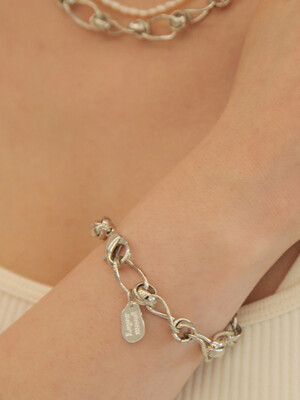 Tie ring chain BR-silver