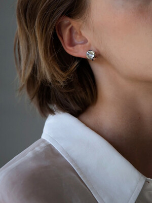 white quartz clip earrings