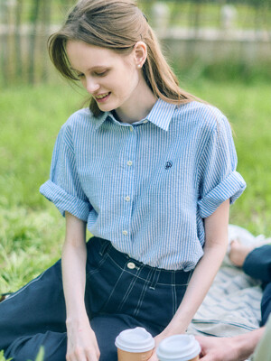 Stripe Half Sleeve Shirt_10color