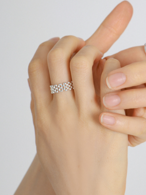Grid Style Silver Ring Ir153 [Silver]