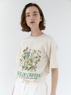 WILDFLOWER PRINTING T-SHIRT_IVORY