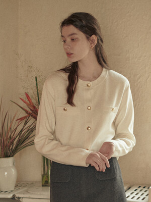 Gold Button Cardigan_2color