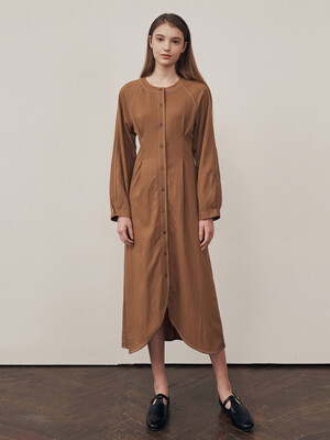 Stitch round dress - brown