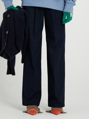 ONE-TUCK CINCH BACK PANTS NAVY