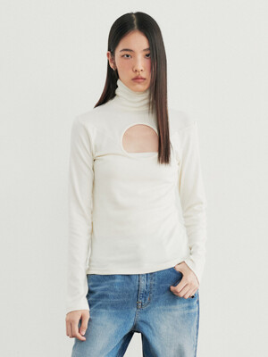 Turtle Cut-out Riversible Top_Cream