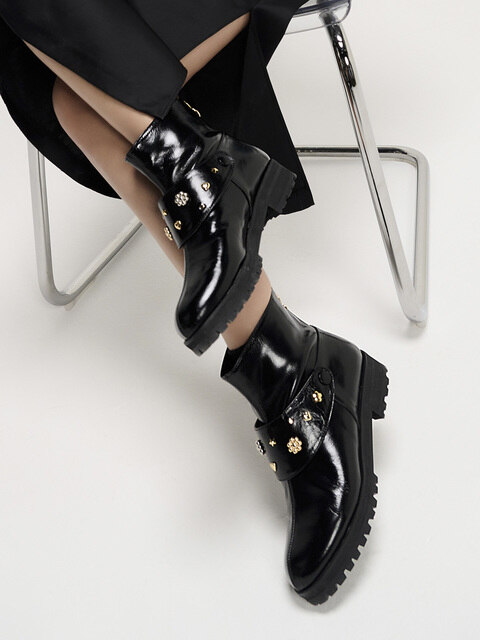 부츠 - 백오브더문 (back of the moon) - kimbee ankle boots (black)