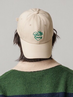 Heart Clever Embroidered Ball Cap_Beige