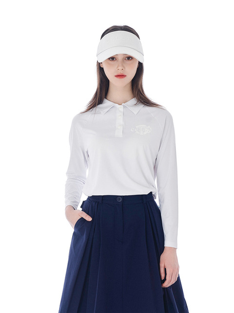 티셔츠,스포츠웨어,골프 - 셀티 (cellty) - PLAIN COLLAR-NECK LONG SLEEVE-WH