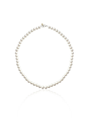 white pearl necklace (6mm) (Silver 925)