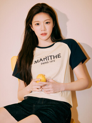W RAGLAN REGULAR LOGO TEE navy