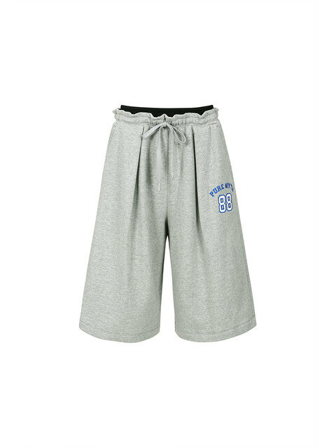 팬츠 - 와이씨에이치 (YCH) - LOGO WAISTBAND SHORTS (MELANGE GREY)