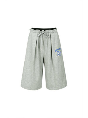 LOGO WAISTBAND SHORTS (MELANGE GREY)