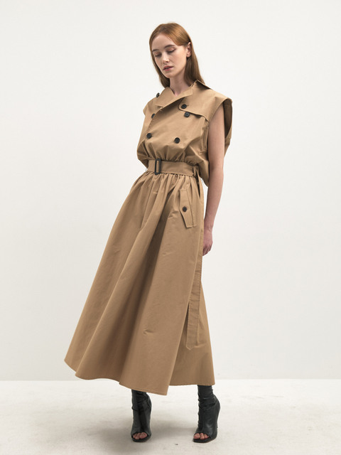 아우터,원피스 - 므아므 (MMAM) - Signature sleeveless trench coat dress