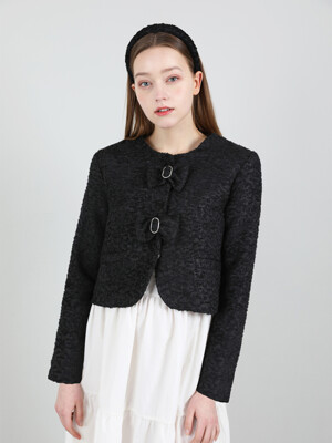 Tweed Ribbon Jacket (Black)
