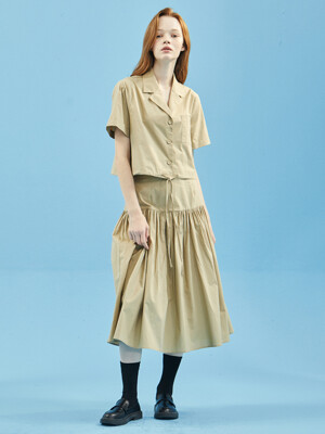 Picnic Two Piece Banding Skirt [Beige]