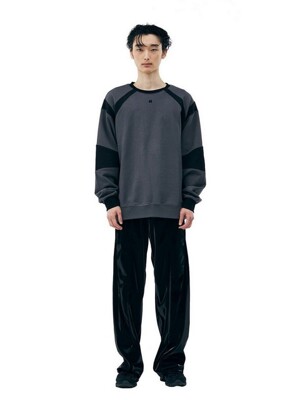 CONTRAST DETAILED SWEAT SHIRT [CHARCOAL]