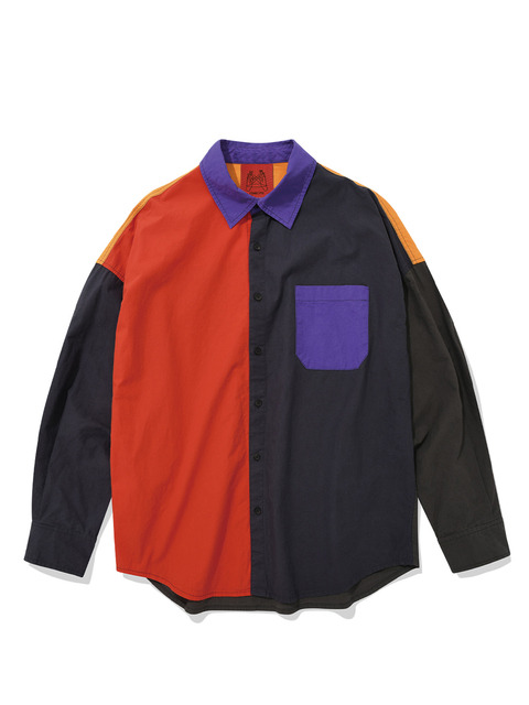 셔츠,셔츠 - 커넥트엑스 (CONECT®X) - Color-block Oversized Cotton Shirt