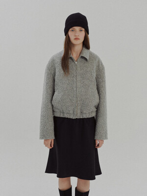 Flower Wool Jumper in Dove Grey