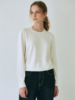 CREW NECK PULLOVER KNIT_IVORY