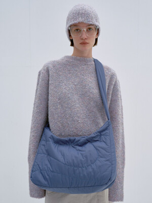 Curved Pattern Quilted Bag_Dusty Blue