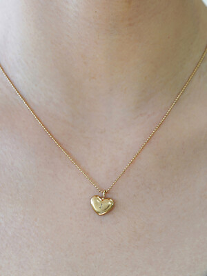 Heart necklace gold (이니셜각인)