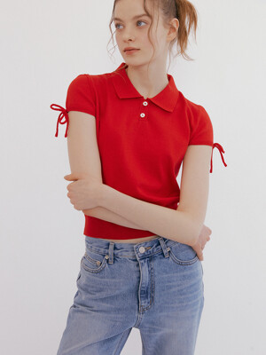 189 petit collar knit (red)