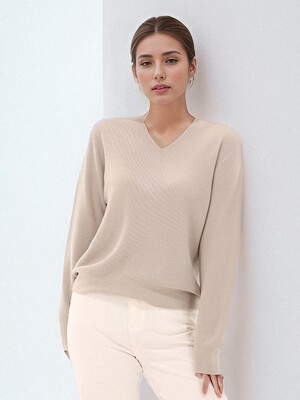 Light Wool V-neck Knit