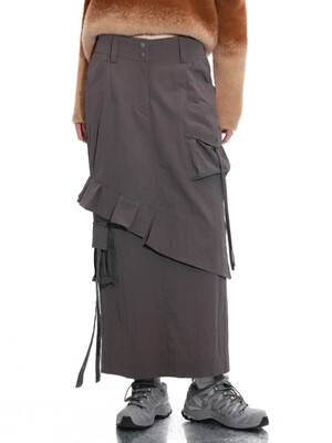 Frill Vintage Cargo Long Skirt