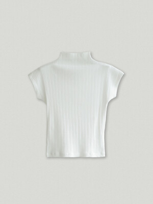 half neck pleats reglan t-shirt_white