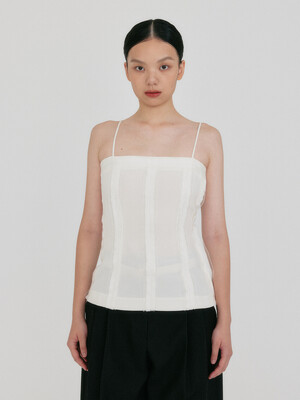 ZENNY Fitted Sleeveless Top - Ivory