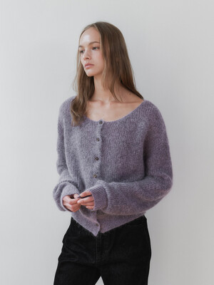 Mouse Kid-Mohair Cardigan (Purple)