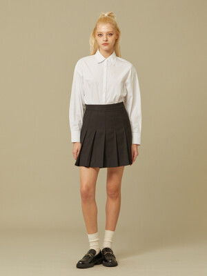 PLEATS MINI SKIRT_BLACK