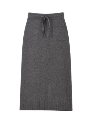 String Pocket Wool Skirt