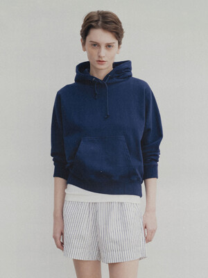 Heritage cotton hoodie (Washed navy)