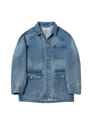 DENIM COVERALL -FADED INDIGO