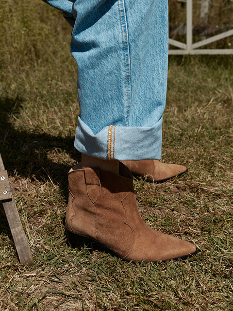 무드나잇 DALIN Western Ankle Boots - 5color l 5cm 빈티지 웨스턴 앵클부츠