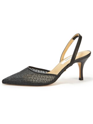 Glitter Mesh Slingback_Glitter Black