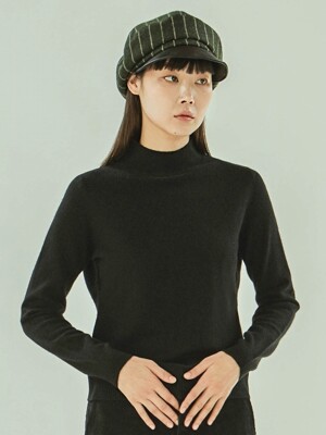 CASHMERE HALF TURTLENECK BLACK KNIT