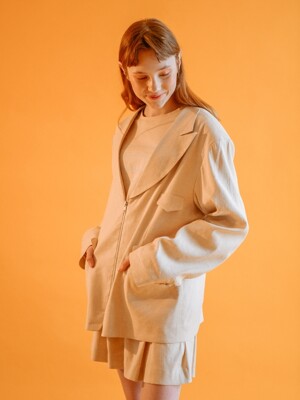 Linen zipper jacket