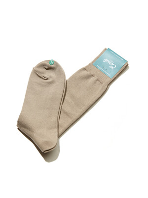 [Over the Calf] Premium Bamboo Socks - Beige