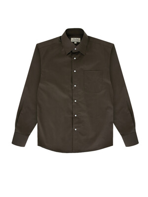 Essential Gaberdine cotton shirts (Dark Brown)