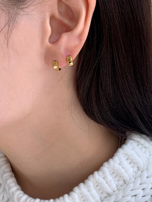 Pipe Hoop Earrings - Gold