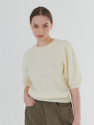 RAGLAN SHORT SLEEVE KNIT IVORY